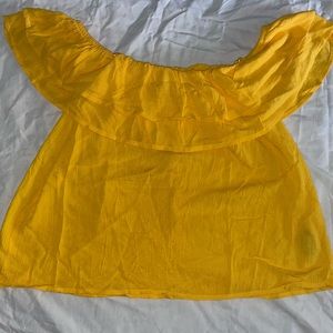 Bright yellow off the Shoulder Top
